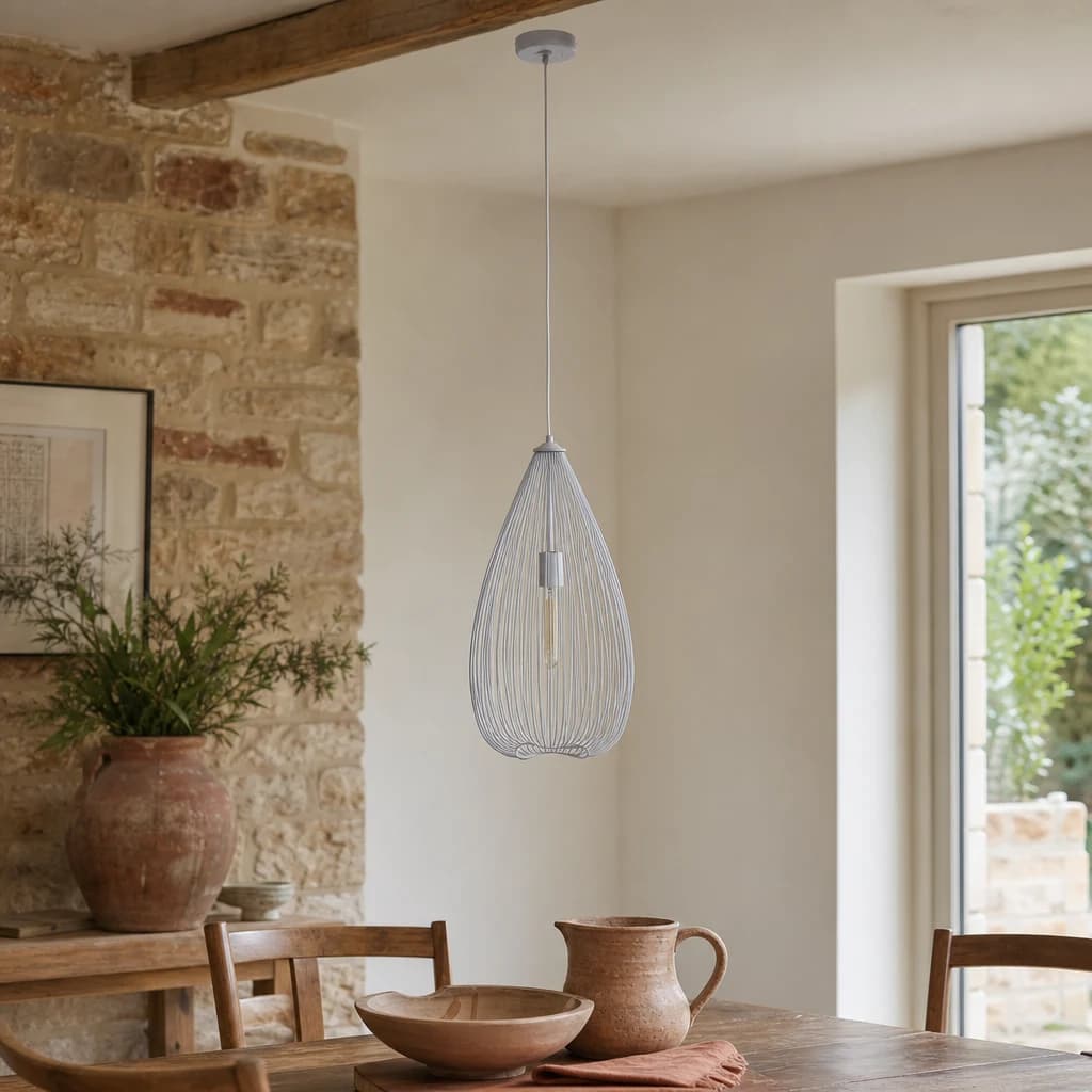 Lavis Teardrop Silver Pendant Light