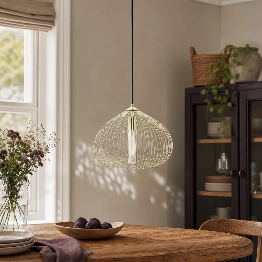 Lavis 1 Bulb Gold Finish Pendant Light