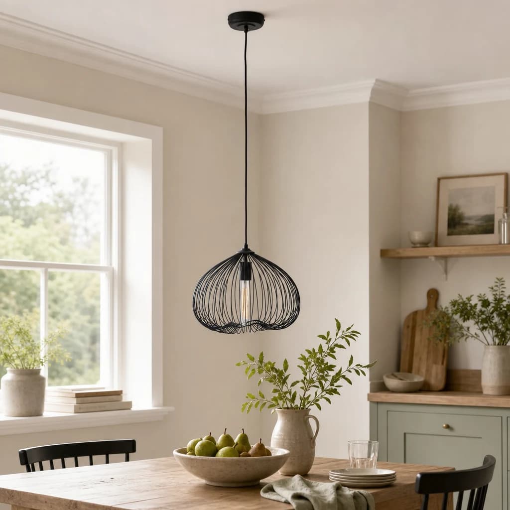 Lavis Black Finish Pendant Light