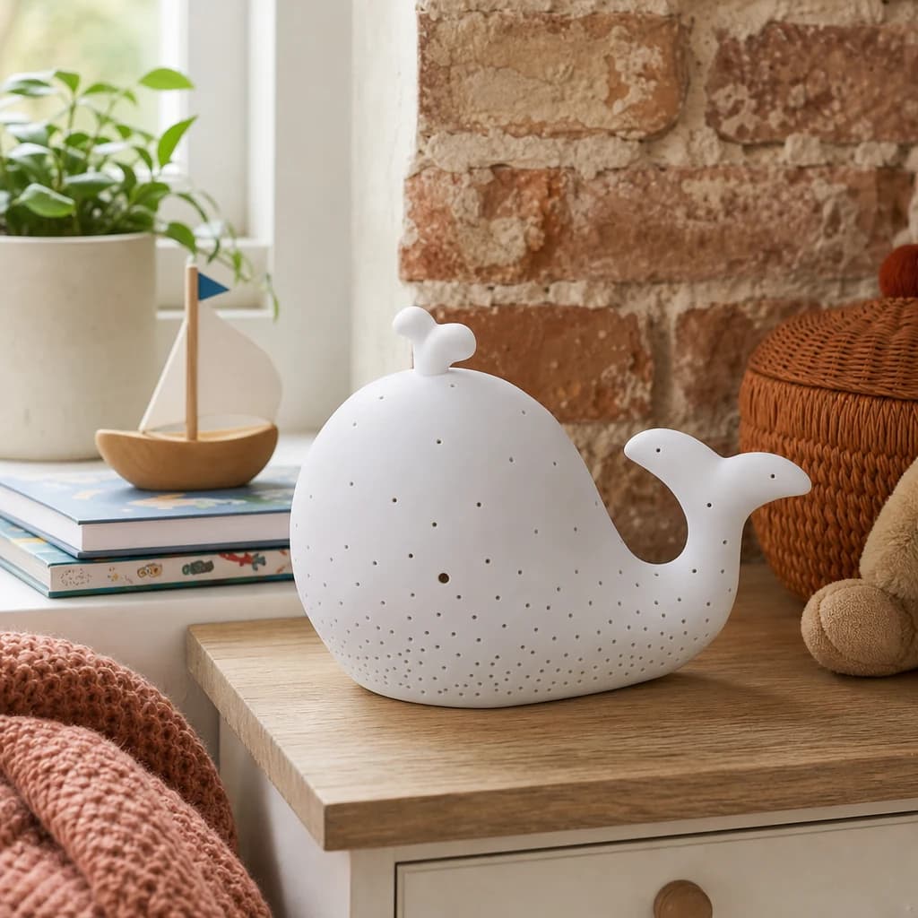 Ola Kids Whale Ceramic Night Light - Decorative, photo 1 of 7