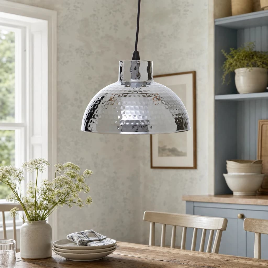 New Foundry Chrome Finish Iron Pendant light - Pendant lights, photo 1 of 7