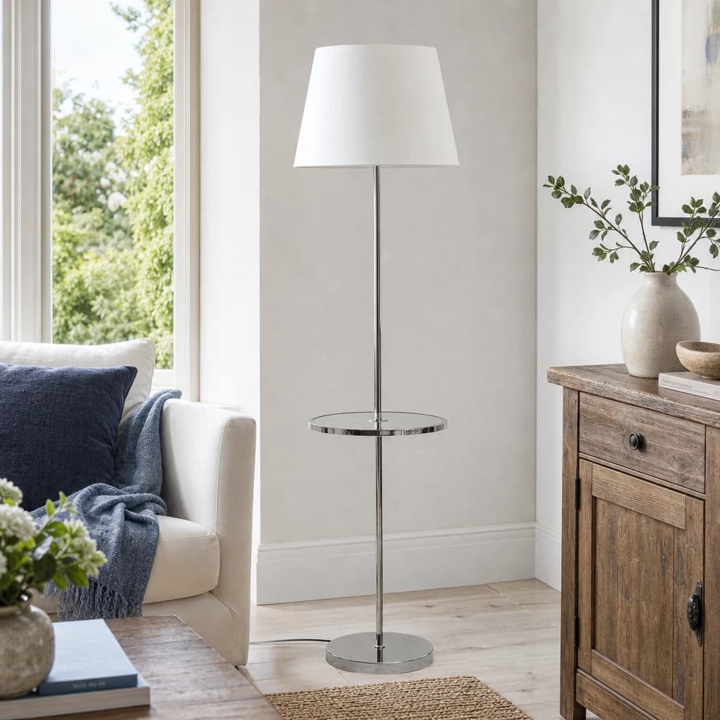 Stockholm Chrome Finish Tapered Floor Lamp