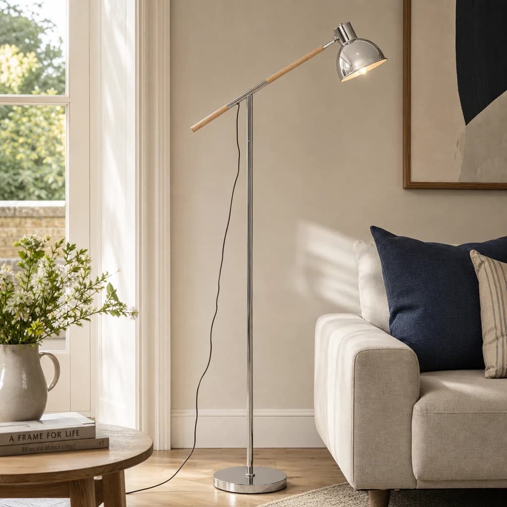 Stockholm Chrome Adjustable Floor Lamp