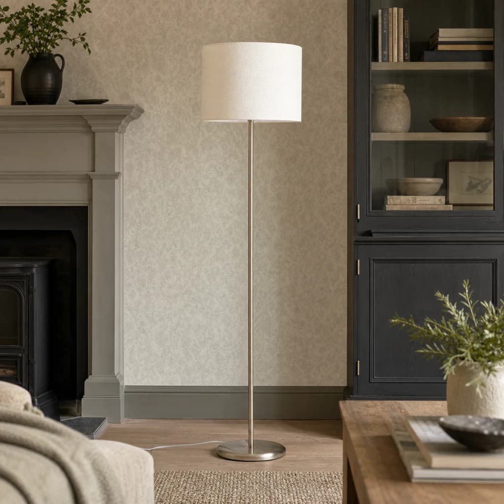 Forma Cream Waffle Effect Shade Floor Lamp - Floor lamps, photo 1 of 2