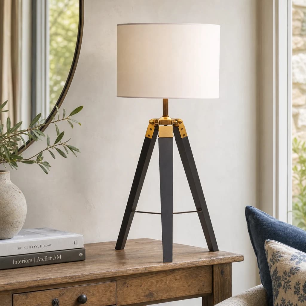 Malvern Tripod Table Lamp With Black Base - Table lamps, photo 1 of 8