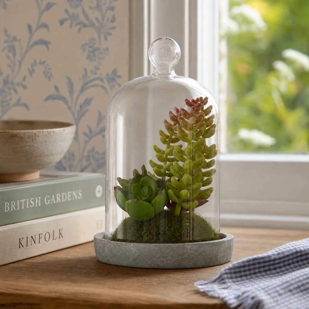 Fiori Small Succulent Dome with Cement Base - Decorative, photo 1 of 8