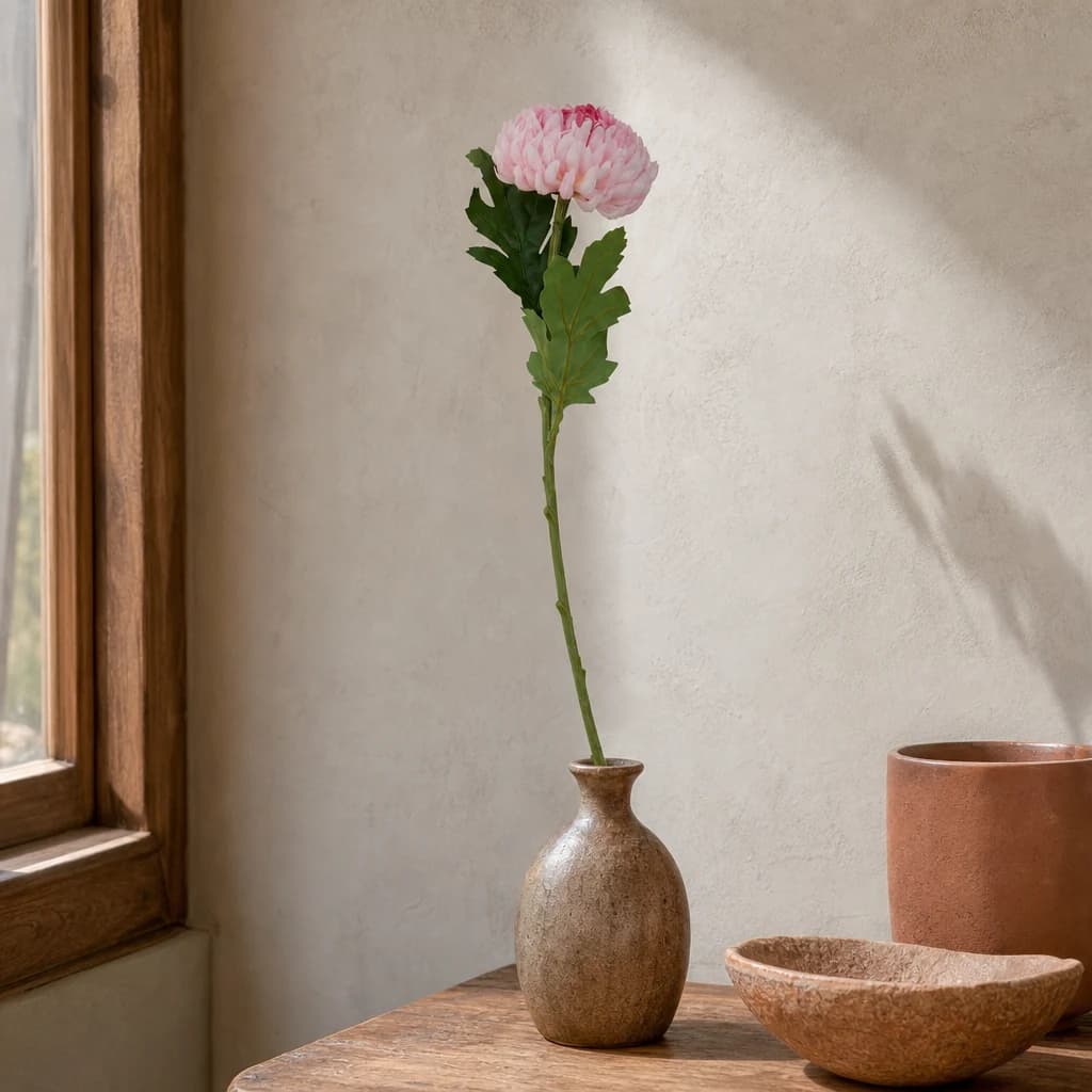 Fiori Pink Chrysanthemum Flower Stem - Decorative, photo 1 of 8
