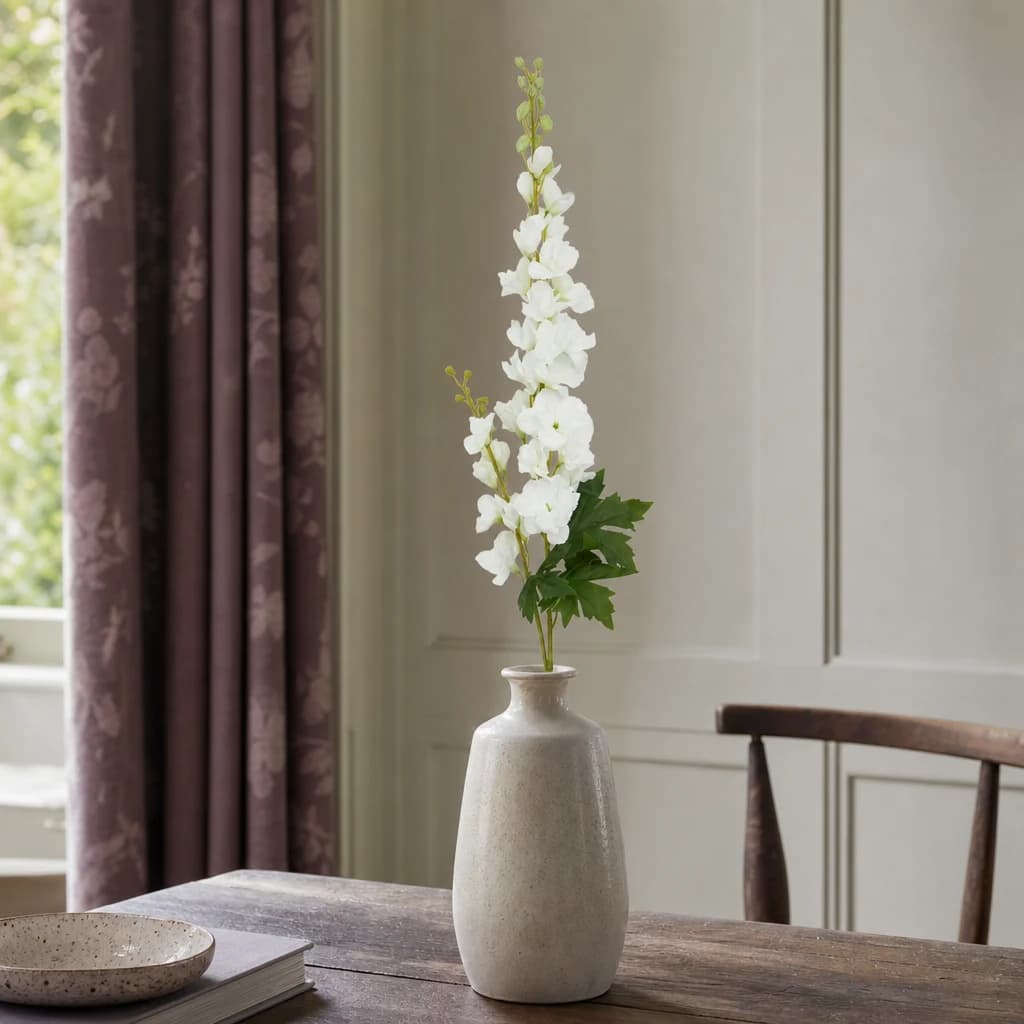 Fiori Tall White Delphinium Flower Stem - Decorative, photo 1 of 8