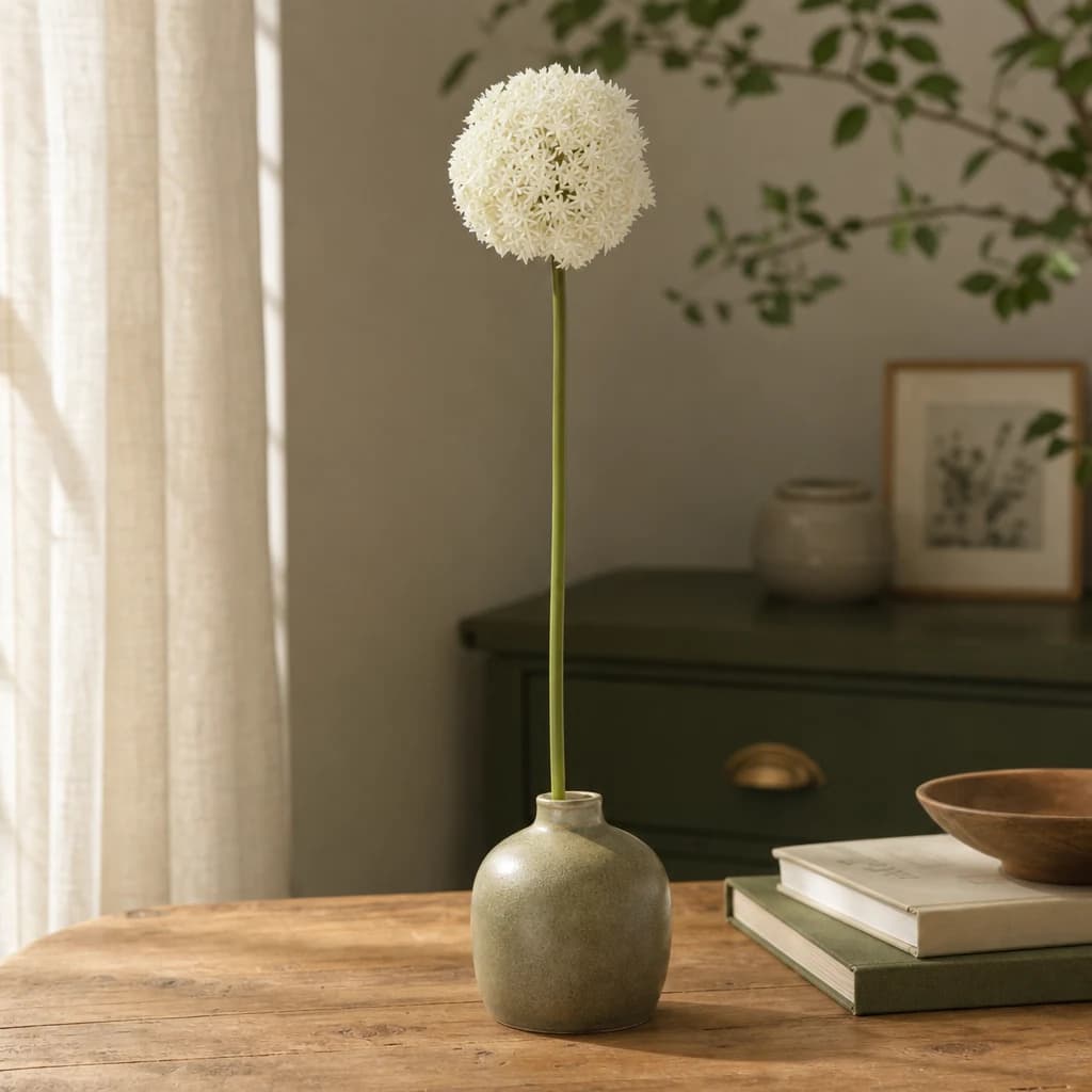 Fiori Ivory Allium Flower Stem - Decorative, photo 1 of 8