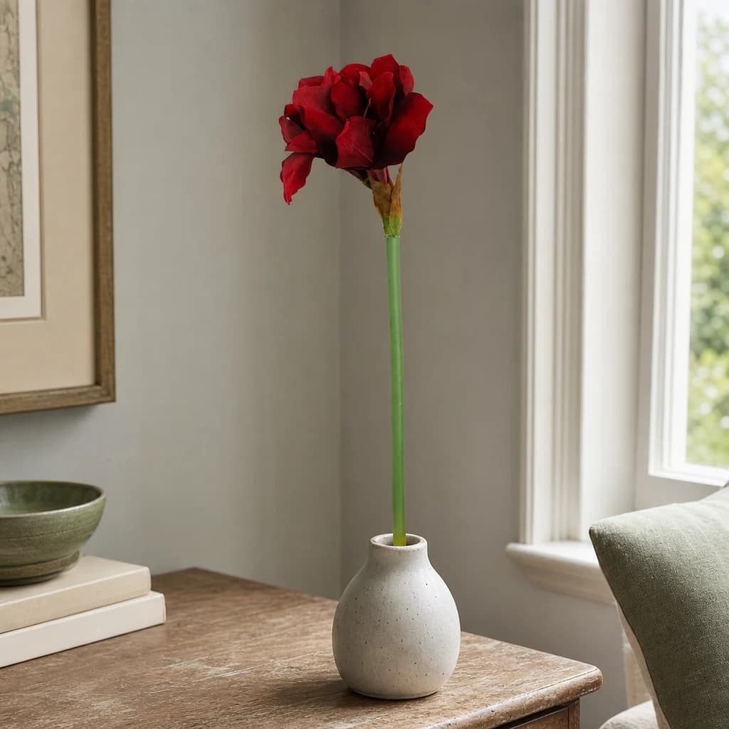 Fiori Burgundy Amarylilis Flower Stem - Decorative, photo 1 of 7