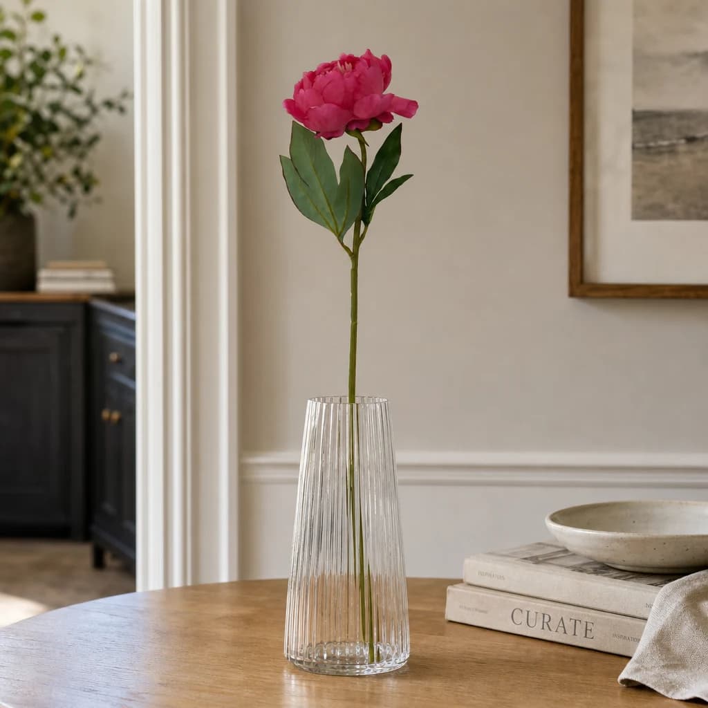 Fiori Fuchsia Peony Flower Stem - Decorative, photo 1 of 8