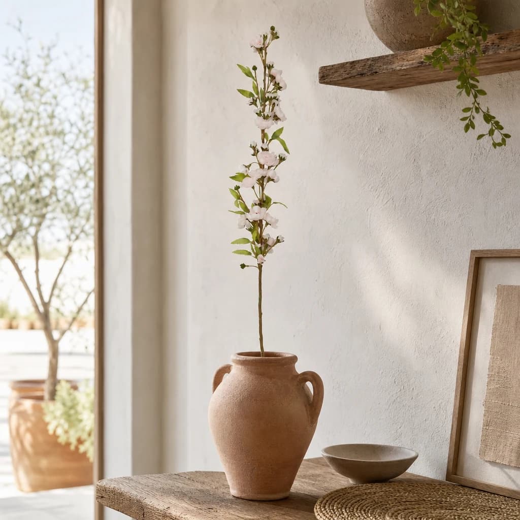 Fiori Tall Pink Cherry Blossom Spray Flower Stem - Decorative, photo 1 of 8