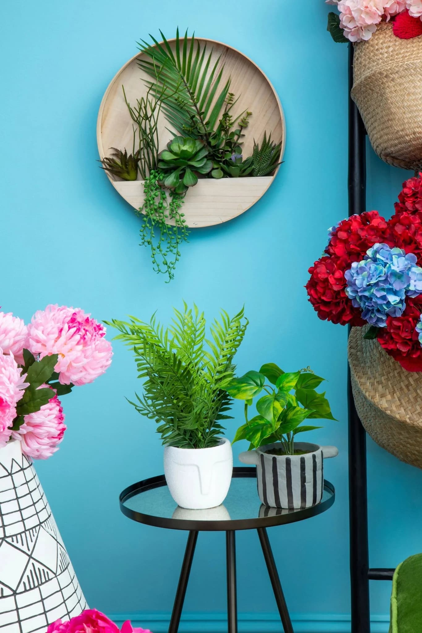 Fiori Mixed Succulents In Wood Wall Planter - Decorative, photo 4 of 8