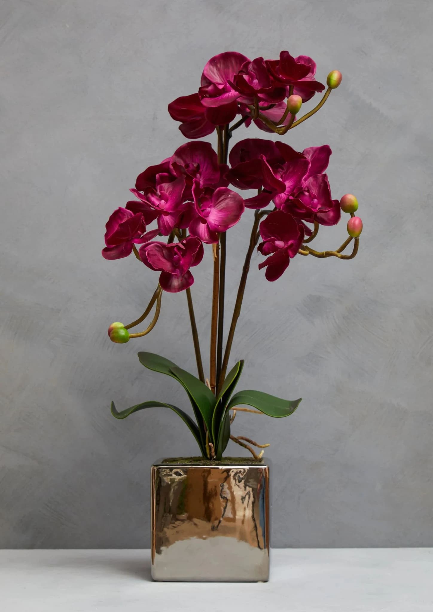 Fiori Purple Orchid in Silver Pot - Decorative, photo 4 of 8