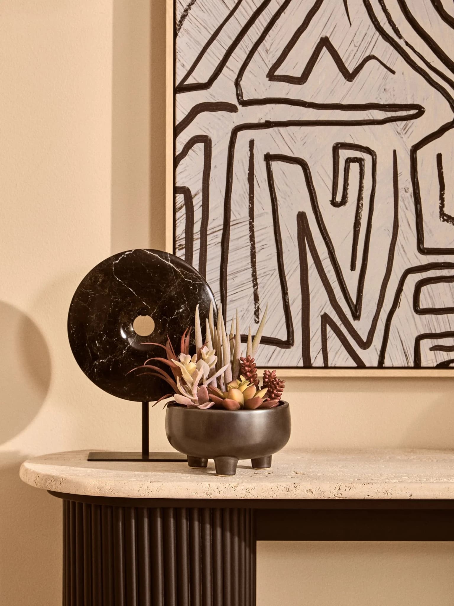 Fiori Mixed Succulents In Large Grey Ceramic Pot - Decorative, photo 6 of 8
