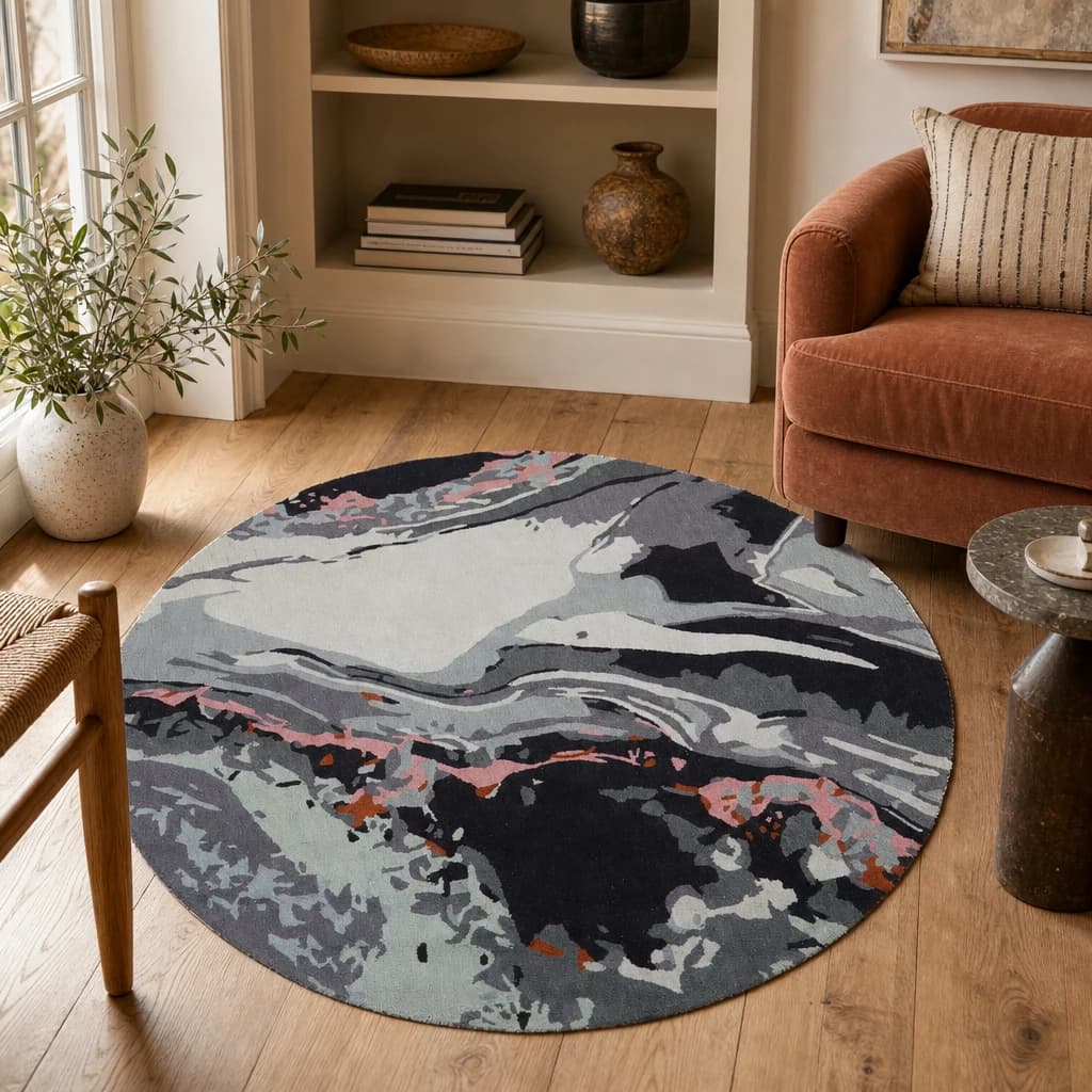 Bosie Moyo Round Rug - Decorative, photo 1 of 6