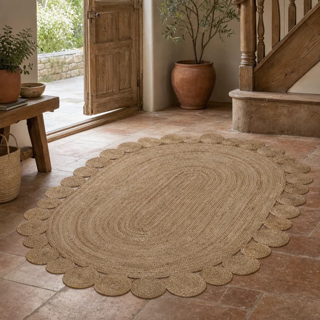 Bosie Demir Natural Jute Oval Rug - Decorative, photo 1 of 3