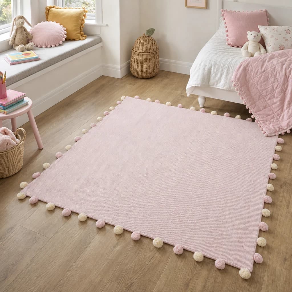 Kids Rectangular Pink Rug - Decorative, photo 1 of 2