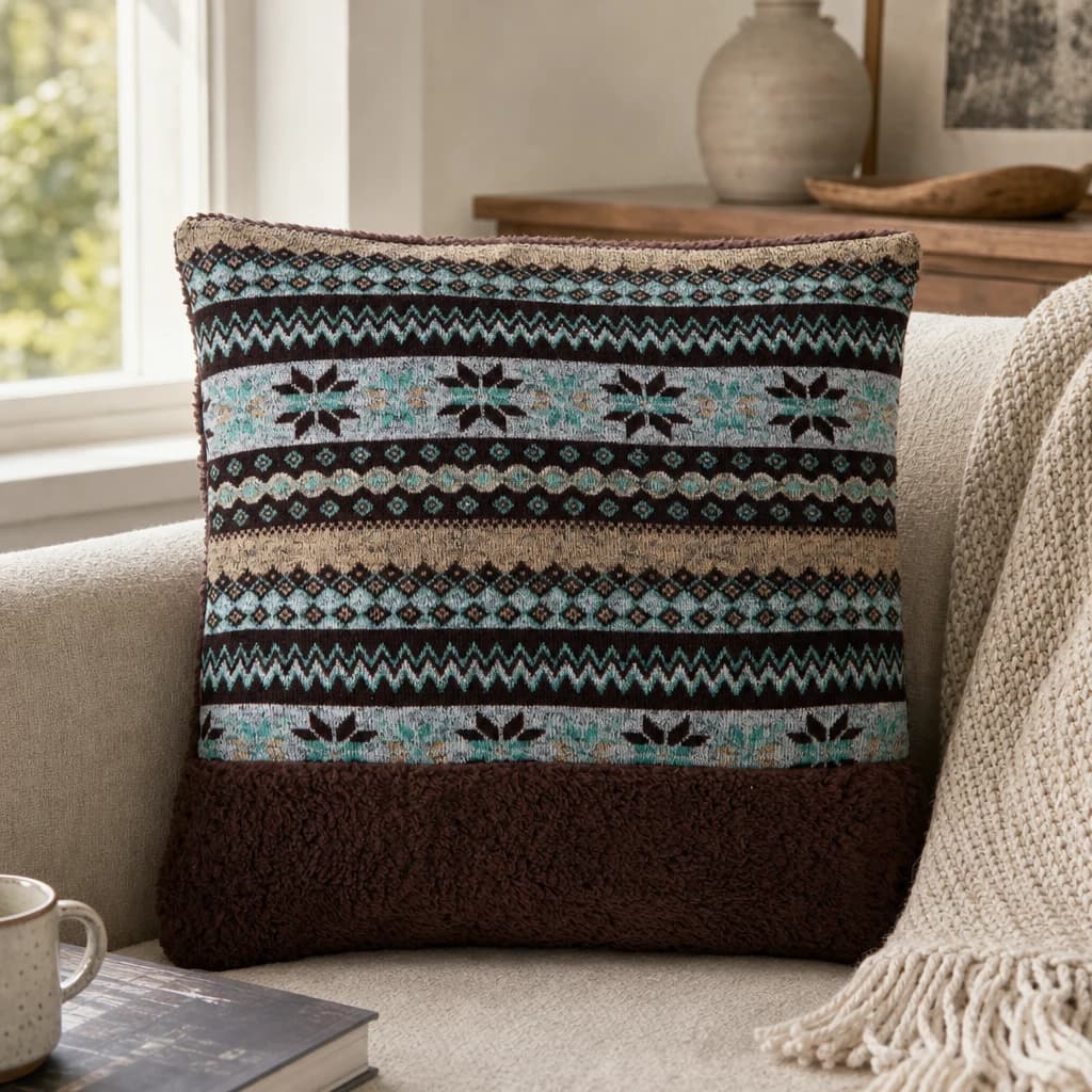 Bute Fairisle Brown Cushion - Decorative, photo 1 of 2