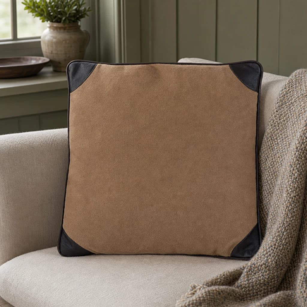 Bute Leather Effect Texture Cushion - Decorative, photo 1 of 2