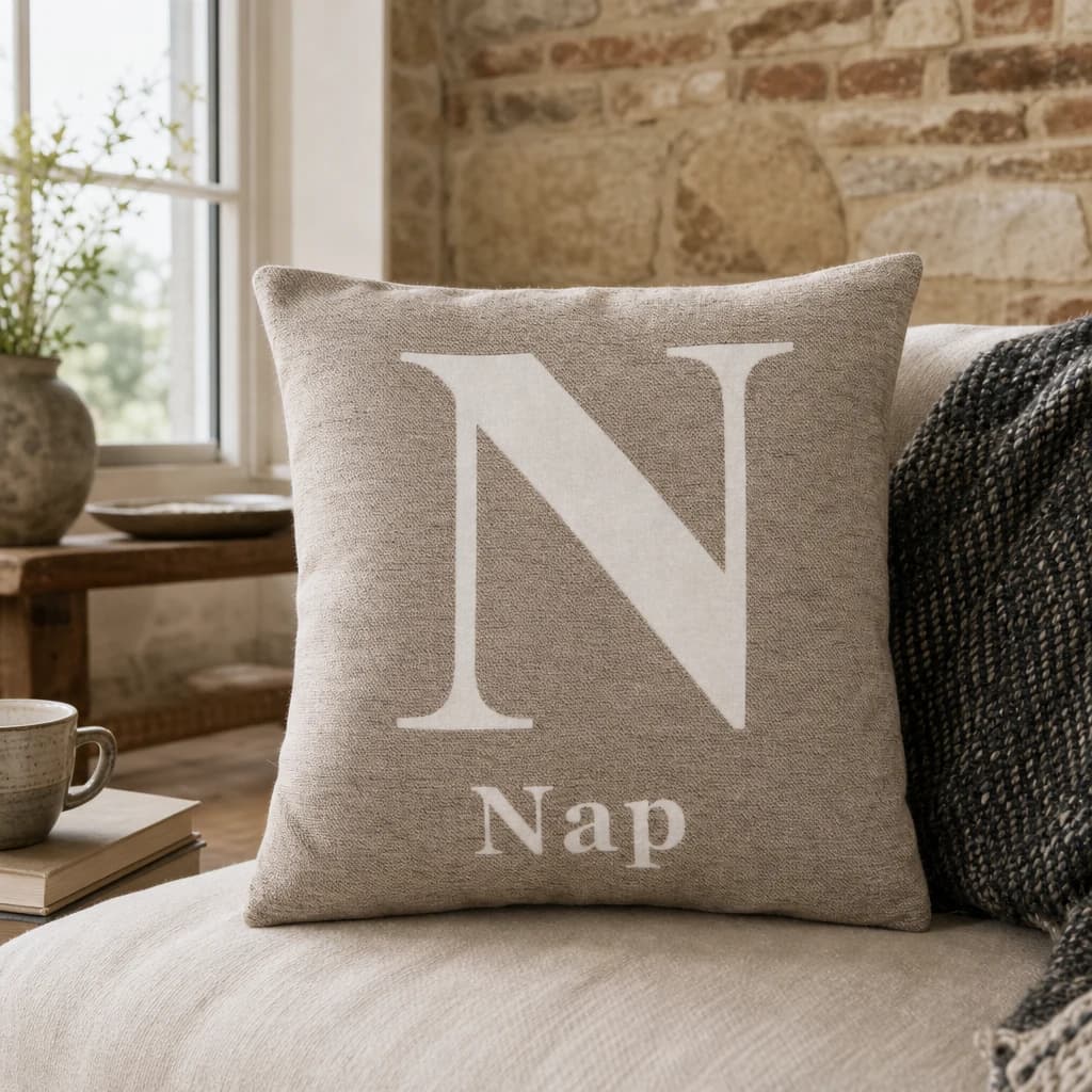 Natural 'Nap' Words Cushion - Decorative, photo 1 of 2