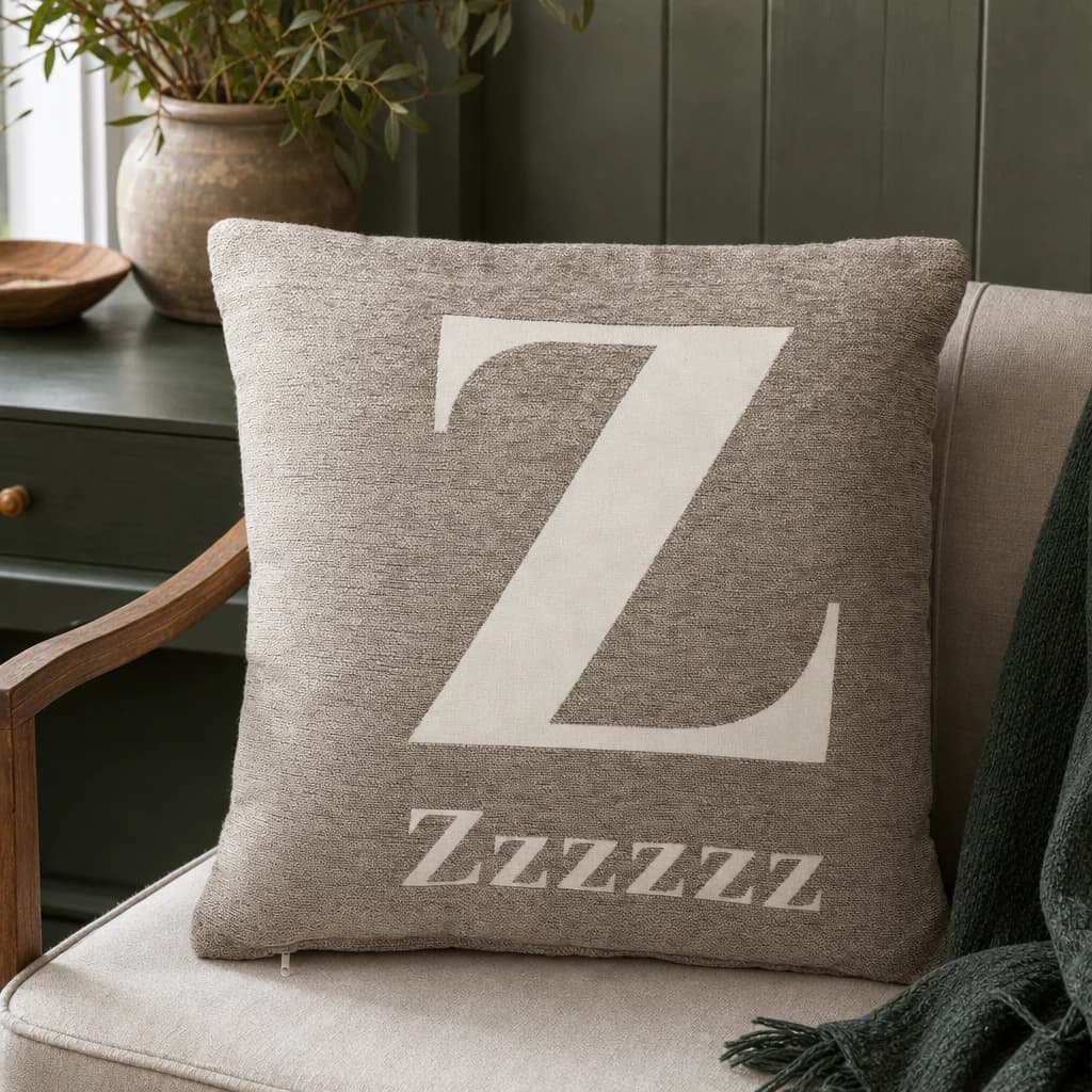 Words Natural 'Zzzzzz' Cushion - Decorative, photo 1 of 2
