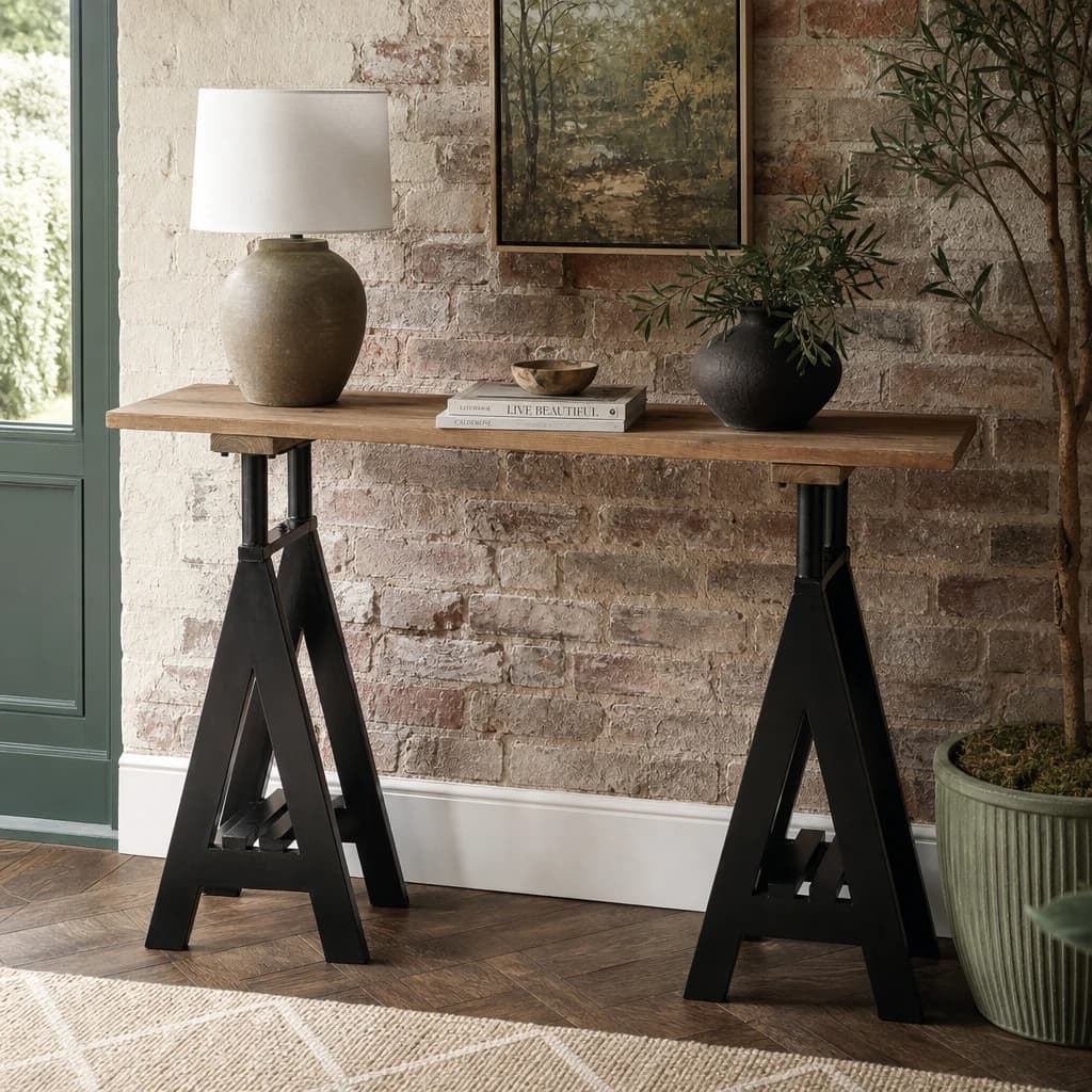 Hampstead Pine Wood And Iron Console Table - Tables, photo 1 of 5
