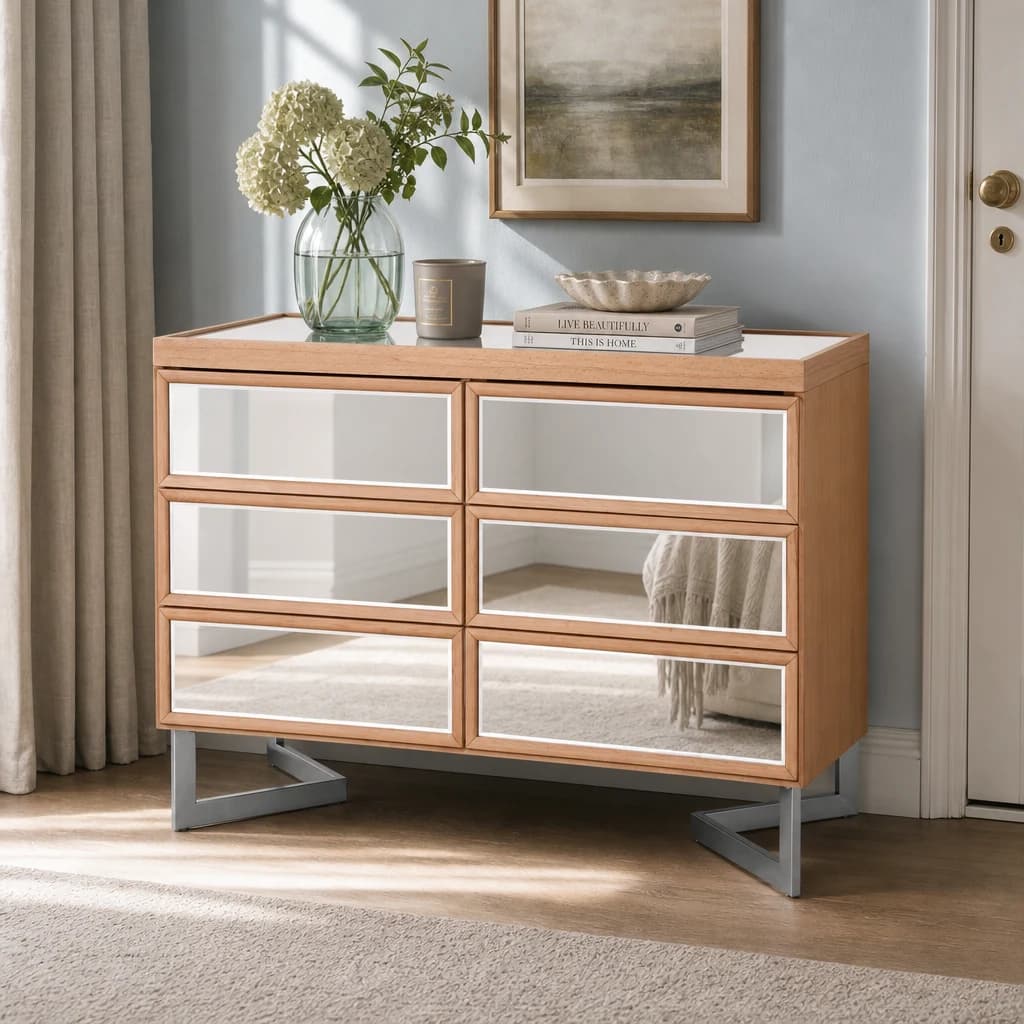 Kensington Townhouse Mirrored 6 Drawer Chest - Bookcases & shelving, photo 1 of 3