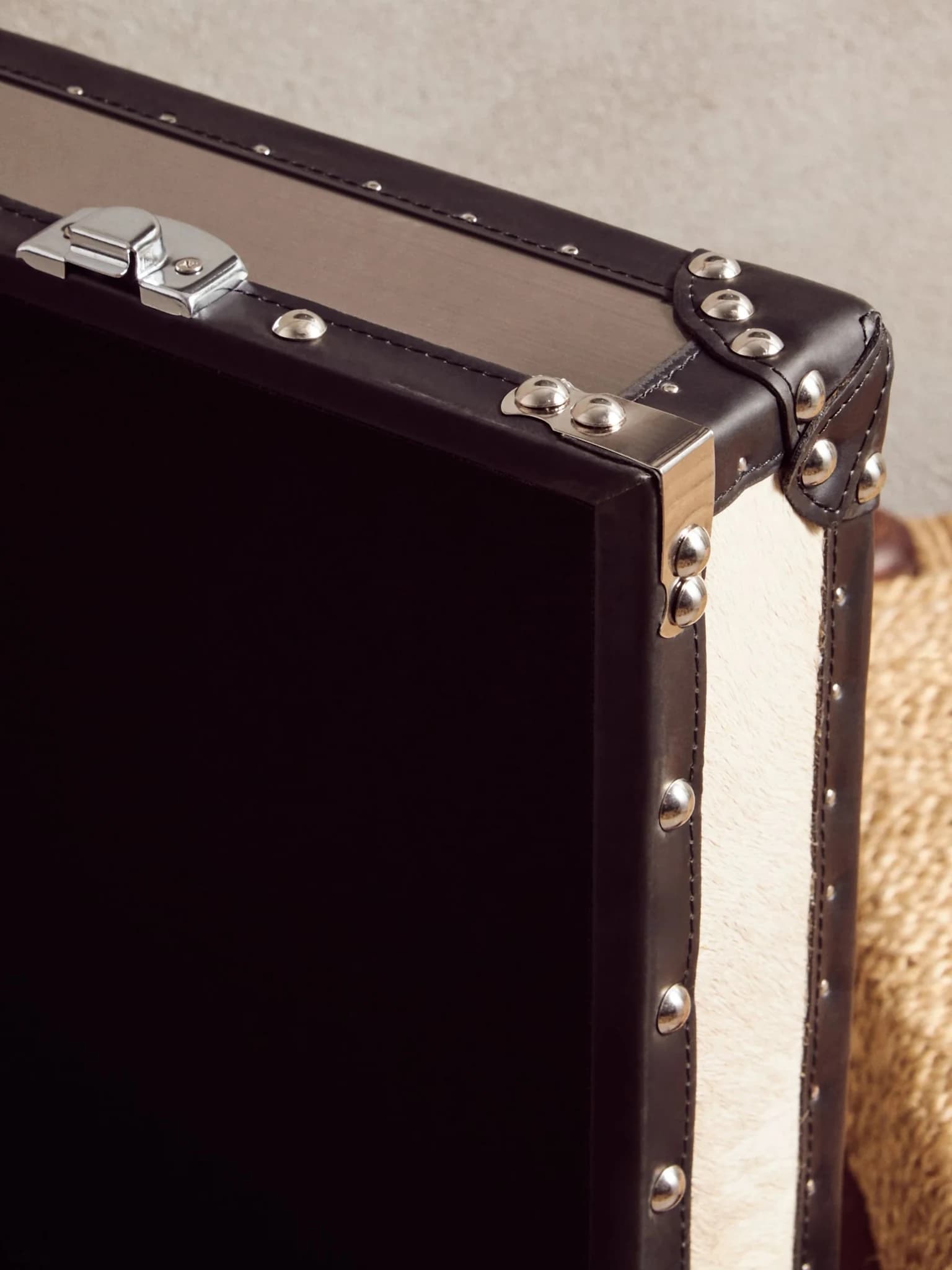 Kensington Townhouse Black And White Genuine Cowhide Storage Trunk - Bookcases & shelving, photo 2 of 8