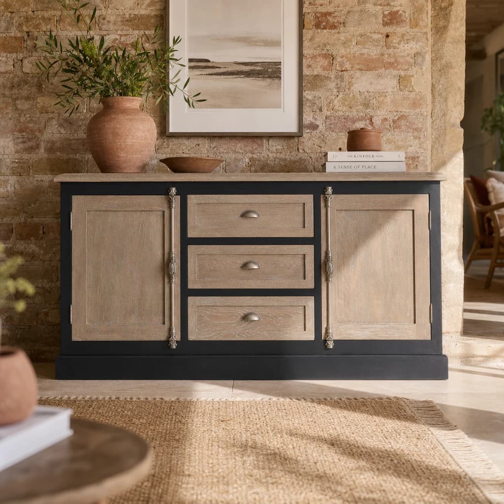 Kensington Townhouse Grey Wash and Antique Black Sideboard - Bookcases & shelving, photo 1 of 8