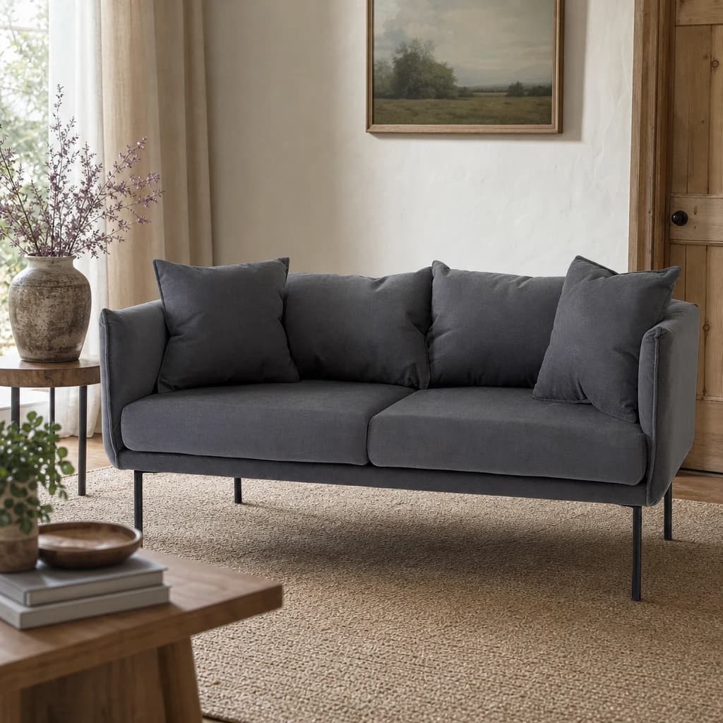 Kolding Two Seater Grey Sofa - Seating, photo 1 of 7