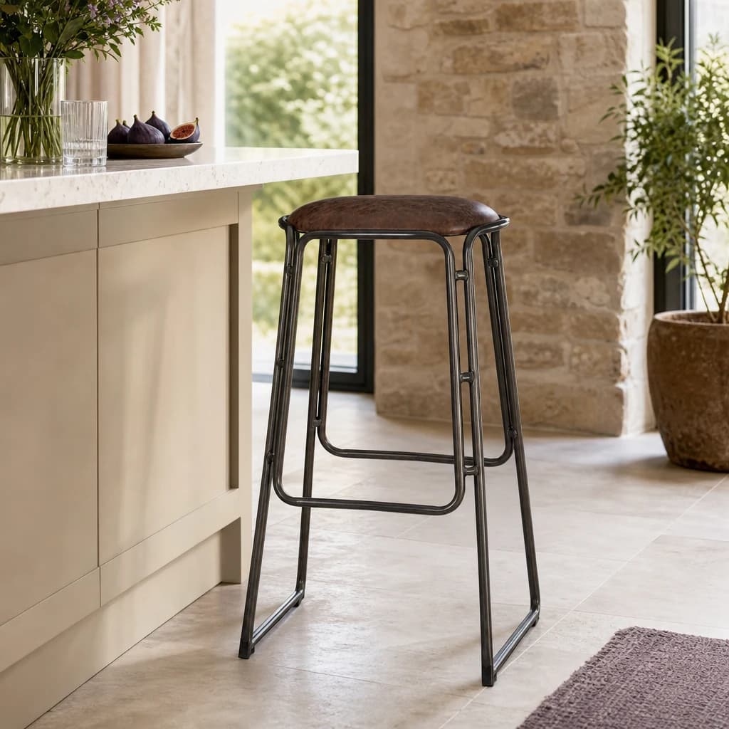 Dalston Mocha Bar Stool With Gunmetal Legs - Seating, photo 1 of 8