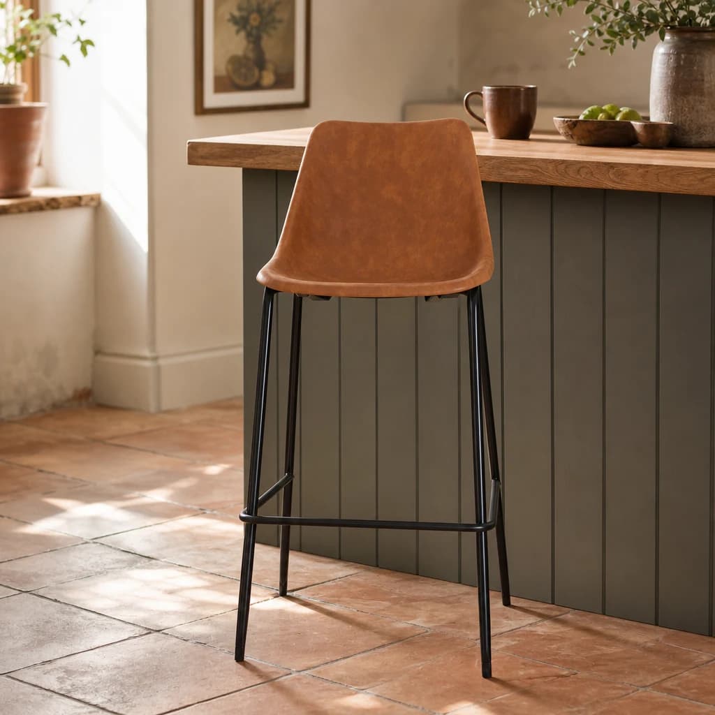 Dalston Camel Bar Chair With Black Legs - Seating, photo 1 of 8