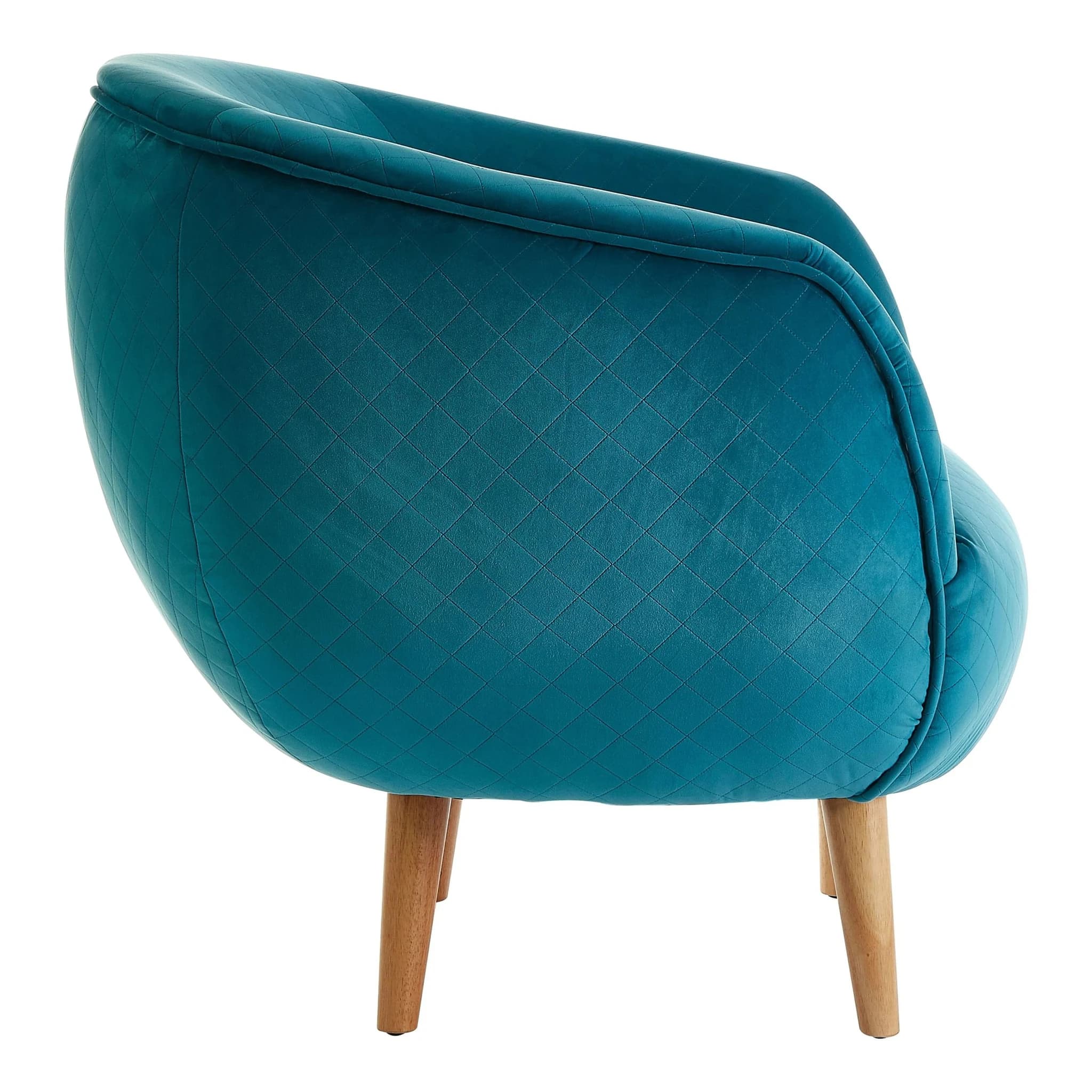 Oscar Teal Fabric Curved Lounge Chair - Seating, photo 3 of 6