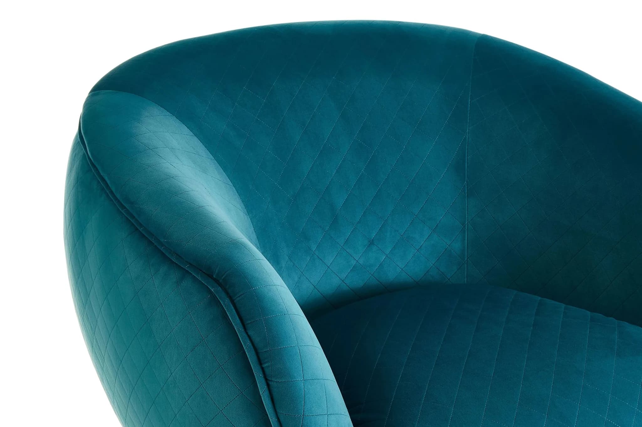 Oscar Teal Fabric Curved Lounge Chair - Seating, photo 6 of 6