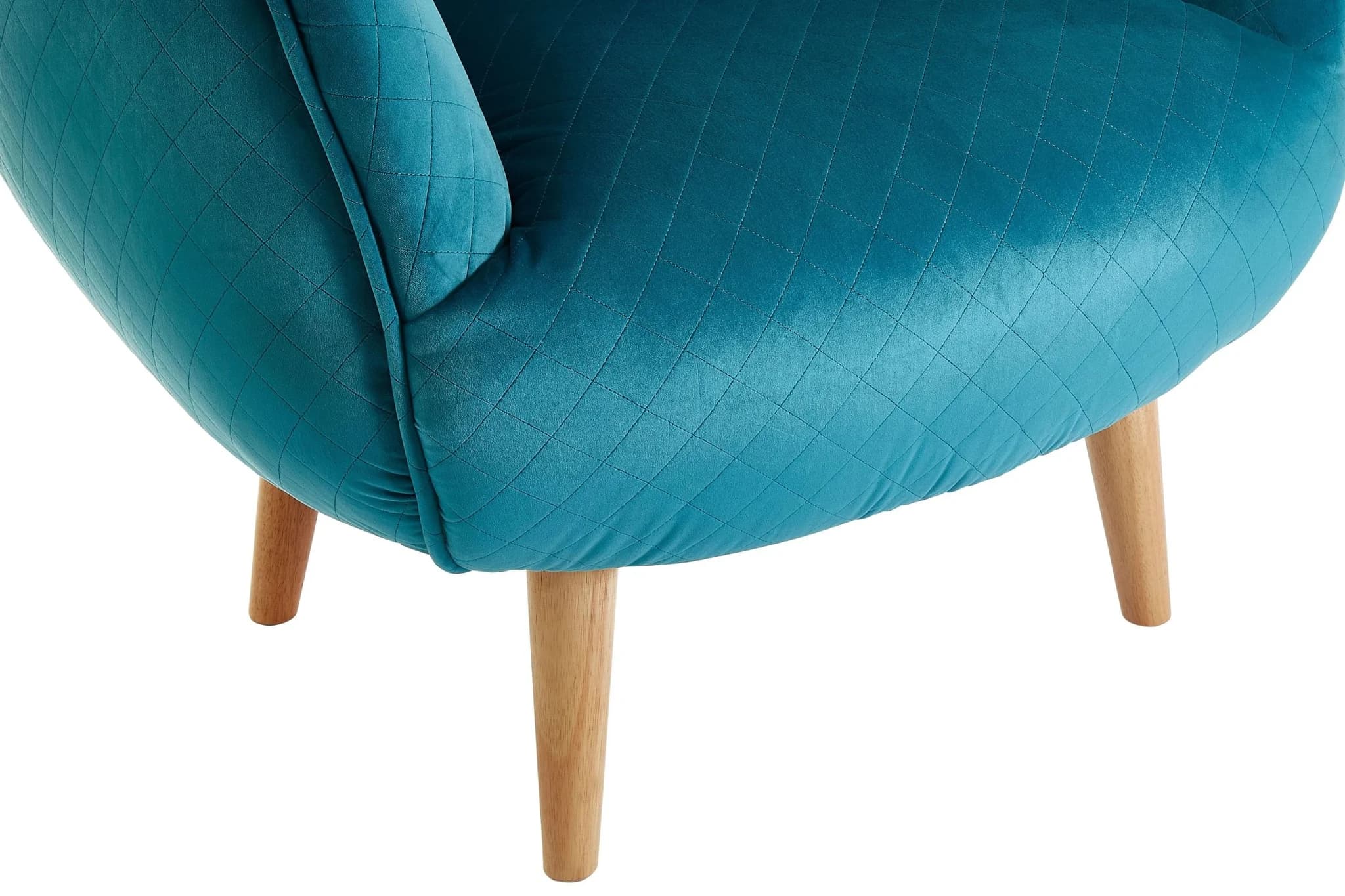 Oscar Teal Fabric Curved Lounge Chair - Seating, photo 5 of 6