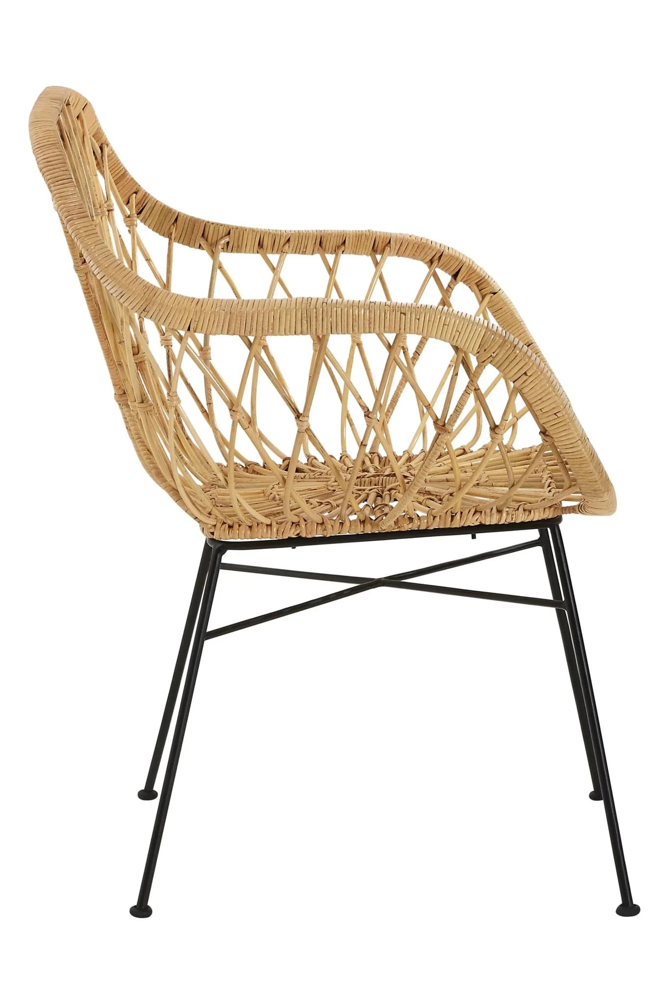 Java Natural Rattan Chair with Black Metal Legs - Seating, photo 5 of 8