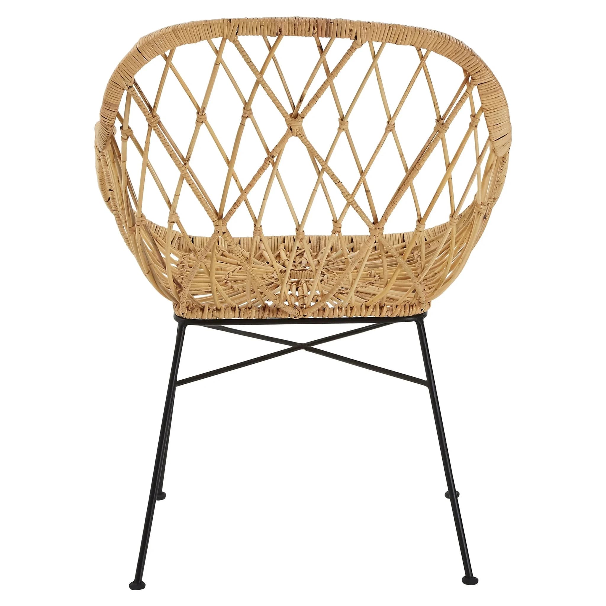 Java Natural Rattan Chair with Black Metal Legs - Seating, photo 4 of 8