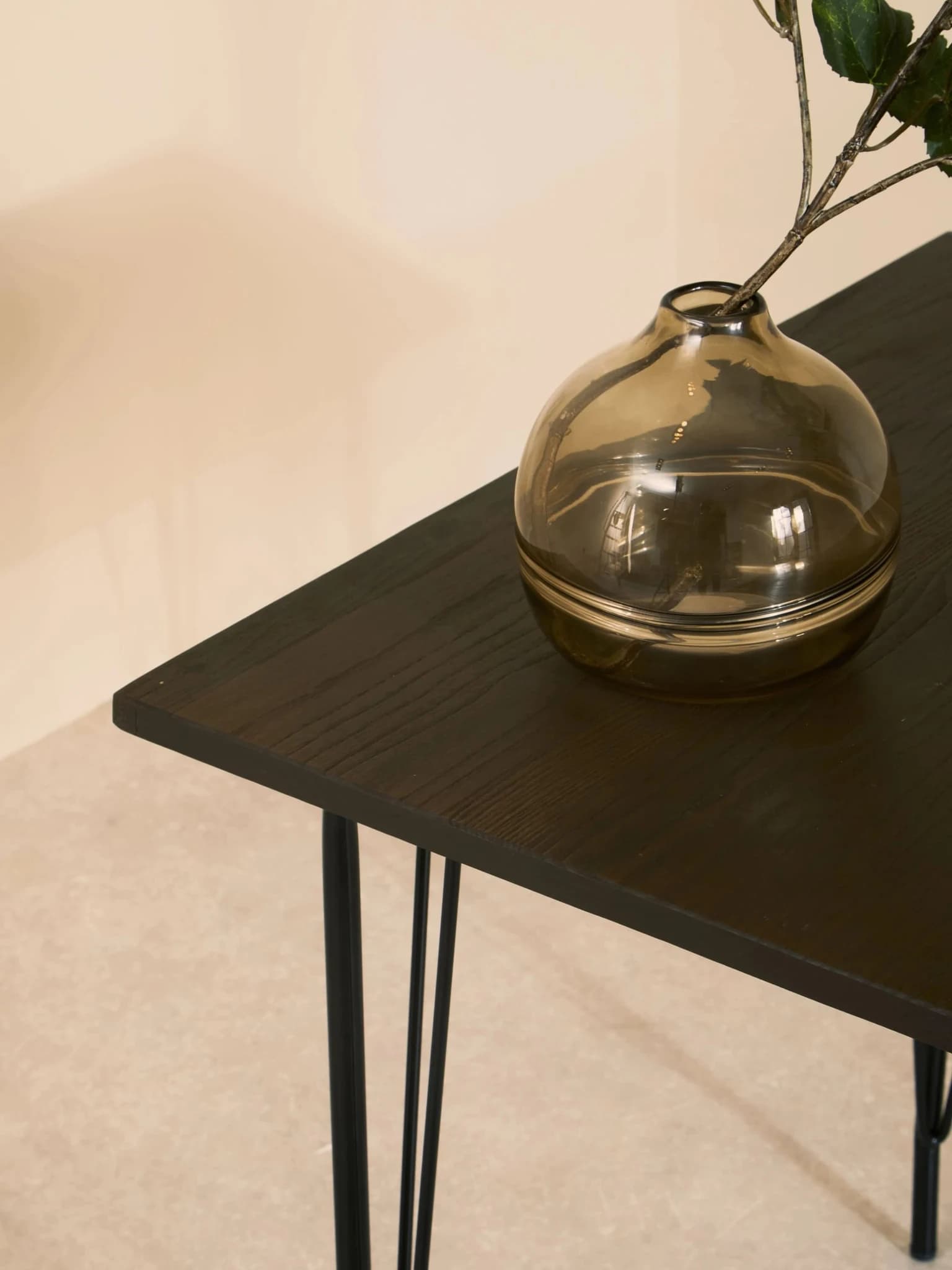 District Black Metal And Elm Wood Square Dining Table - Tables, photo 2 of 6