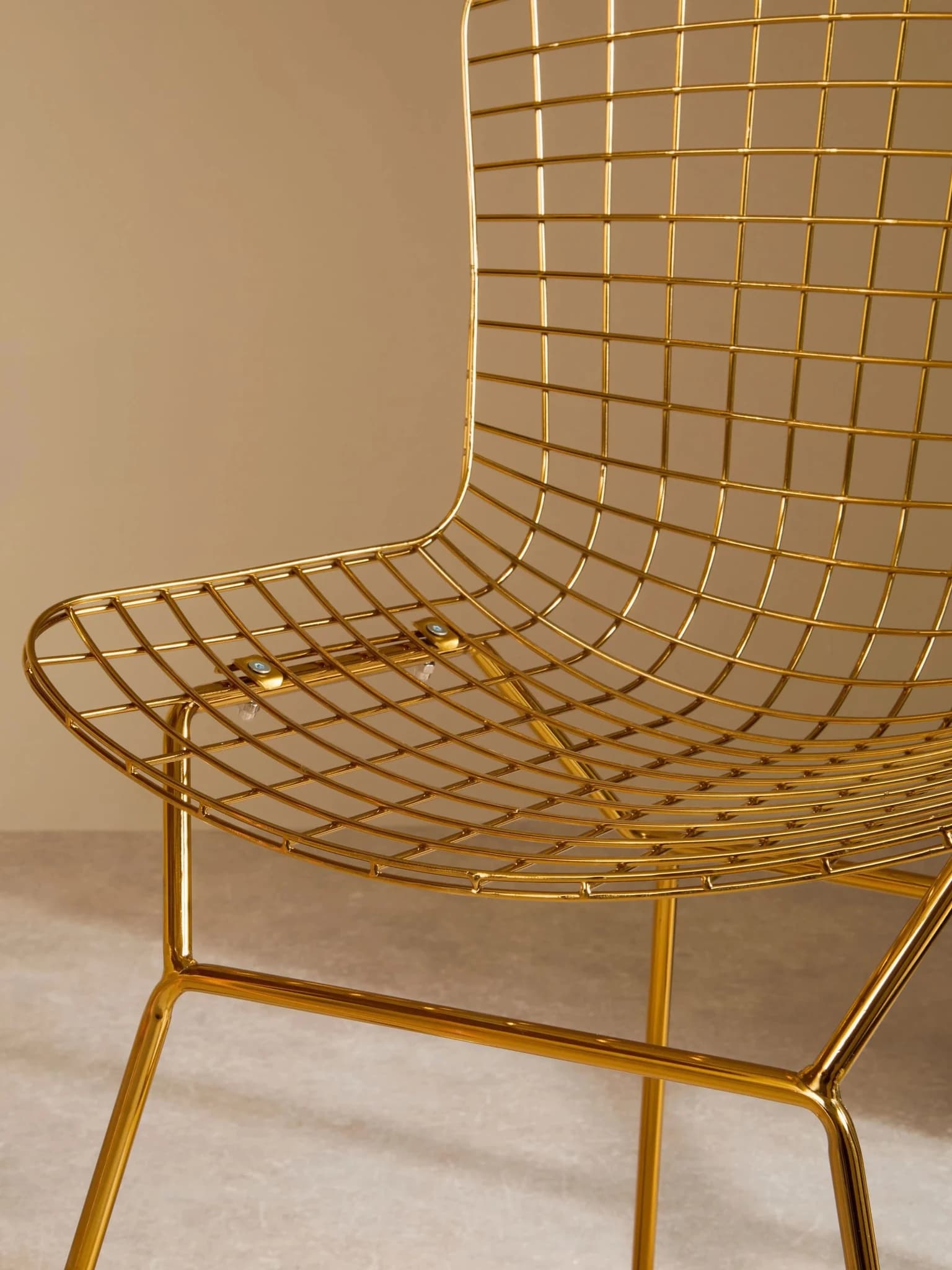 District Gold Metal Grid Frame Wire Chair - Seating, photo 2 of 8