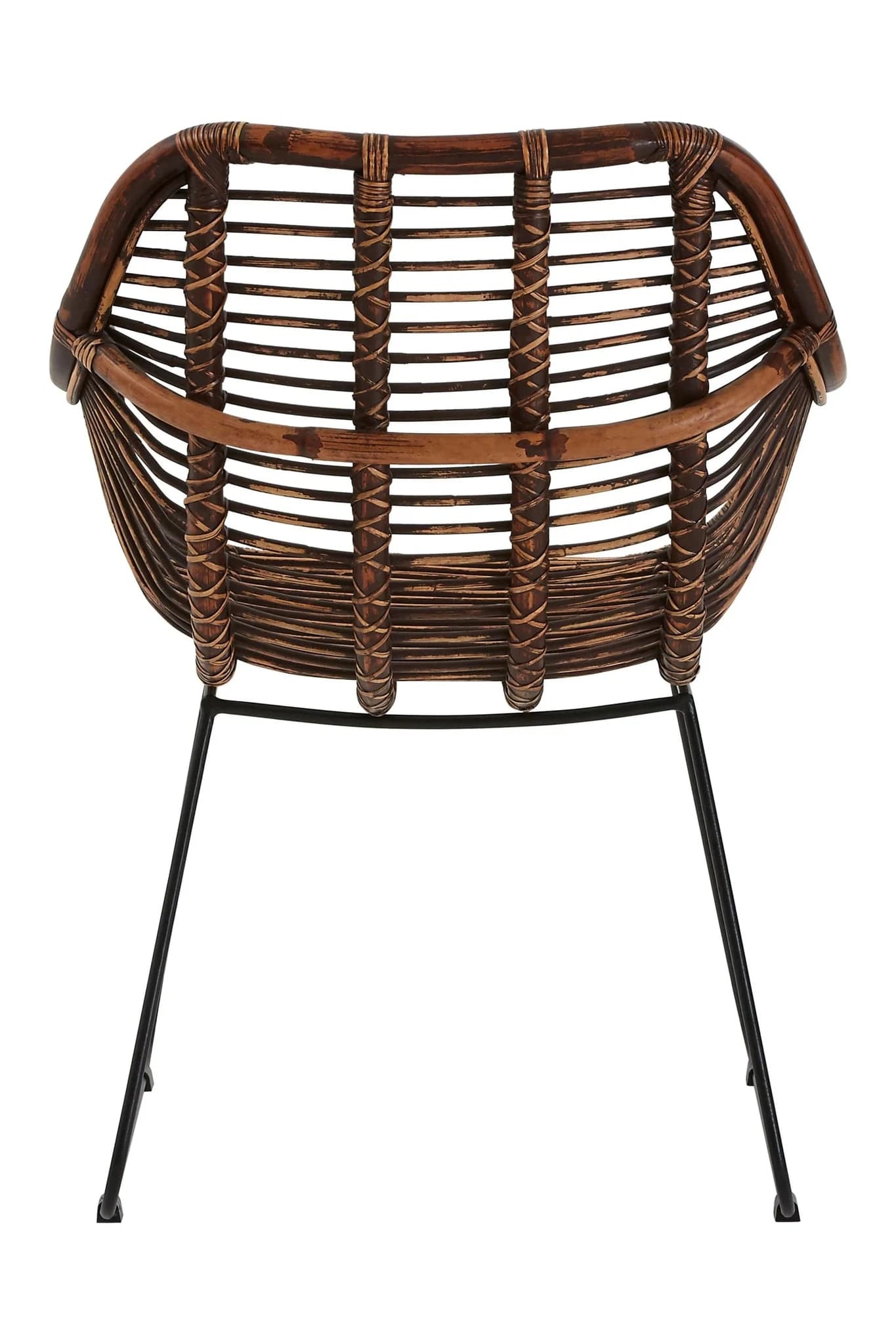 Java Dark Rattan Chair with Black Metal Legs - Seating, photo 2 of 6