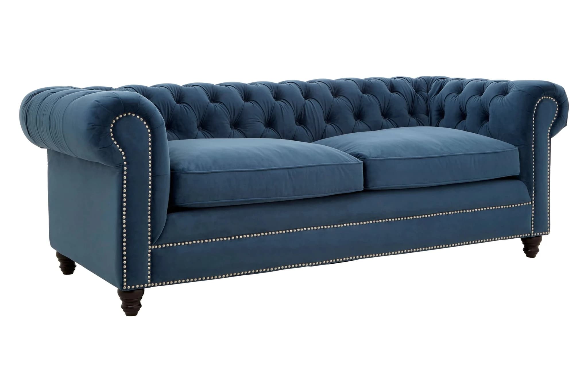 Stella Midnight Blue Velvet 3 Seater Chesterfield Sofa - Seating, photo 5 of 8