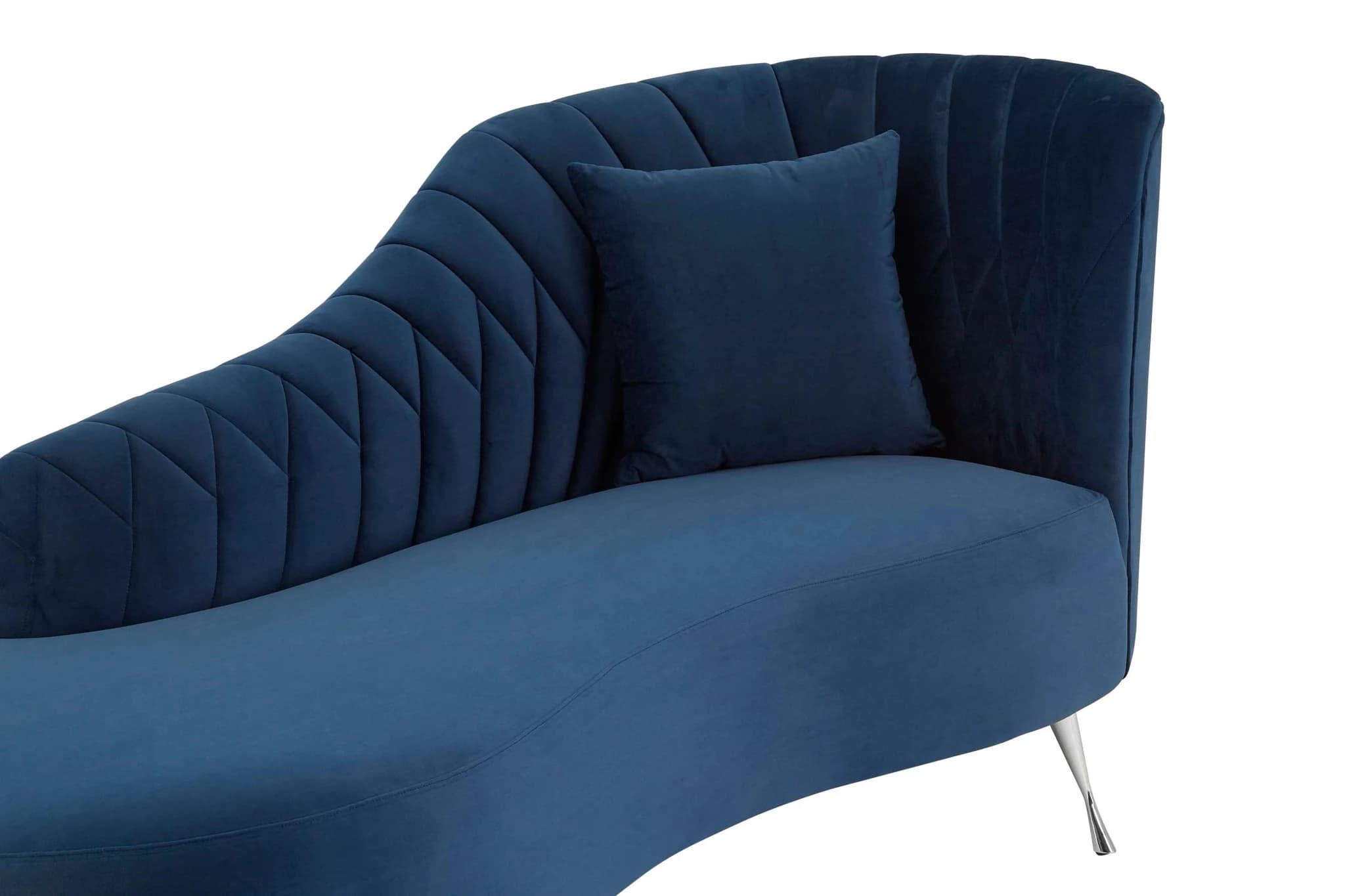 Rene Dark Blue Velvet Right Hand Chaise Longue - Seating, photo 6 of 6