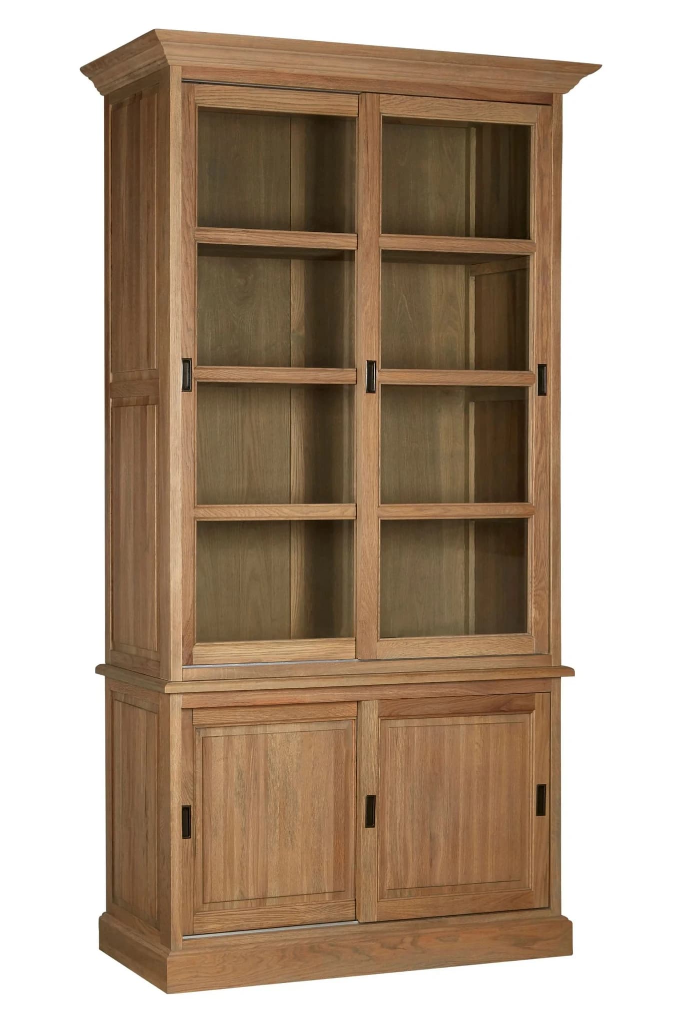 Lyon Oak Wood Tall Cabinet with Washed Grey Finish - Bookcases & shelving, photo 4 of 7