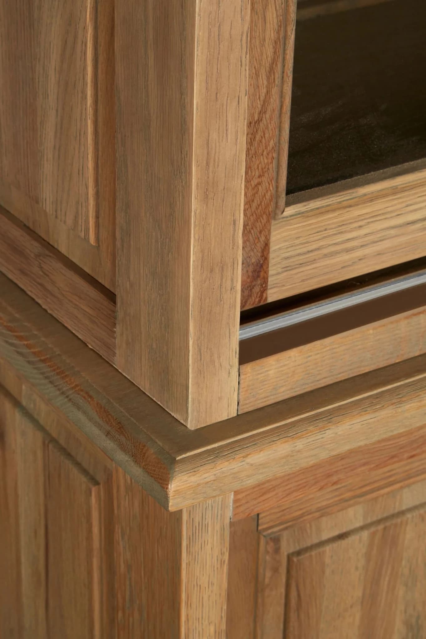 Lyon Oak Wood Tall Cabinet with Washed Grey Finish - Bookcases & shelving, photo 7 of 7