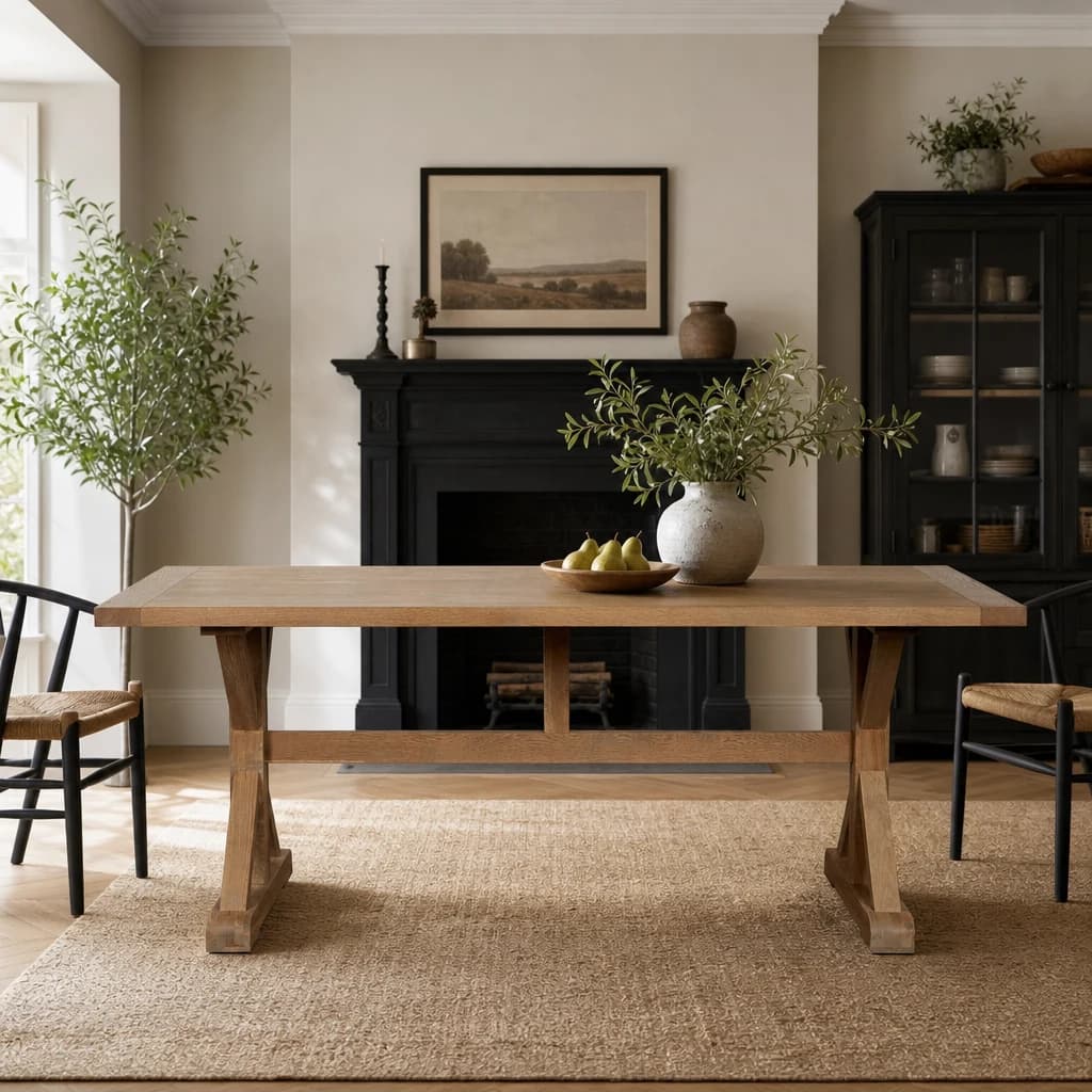 Lyon Grey Finish Oak Wood Dining Table - Tables, photo 1 of 8
