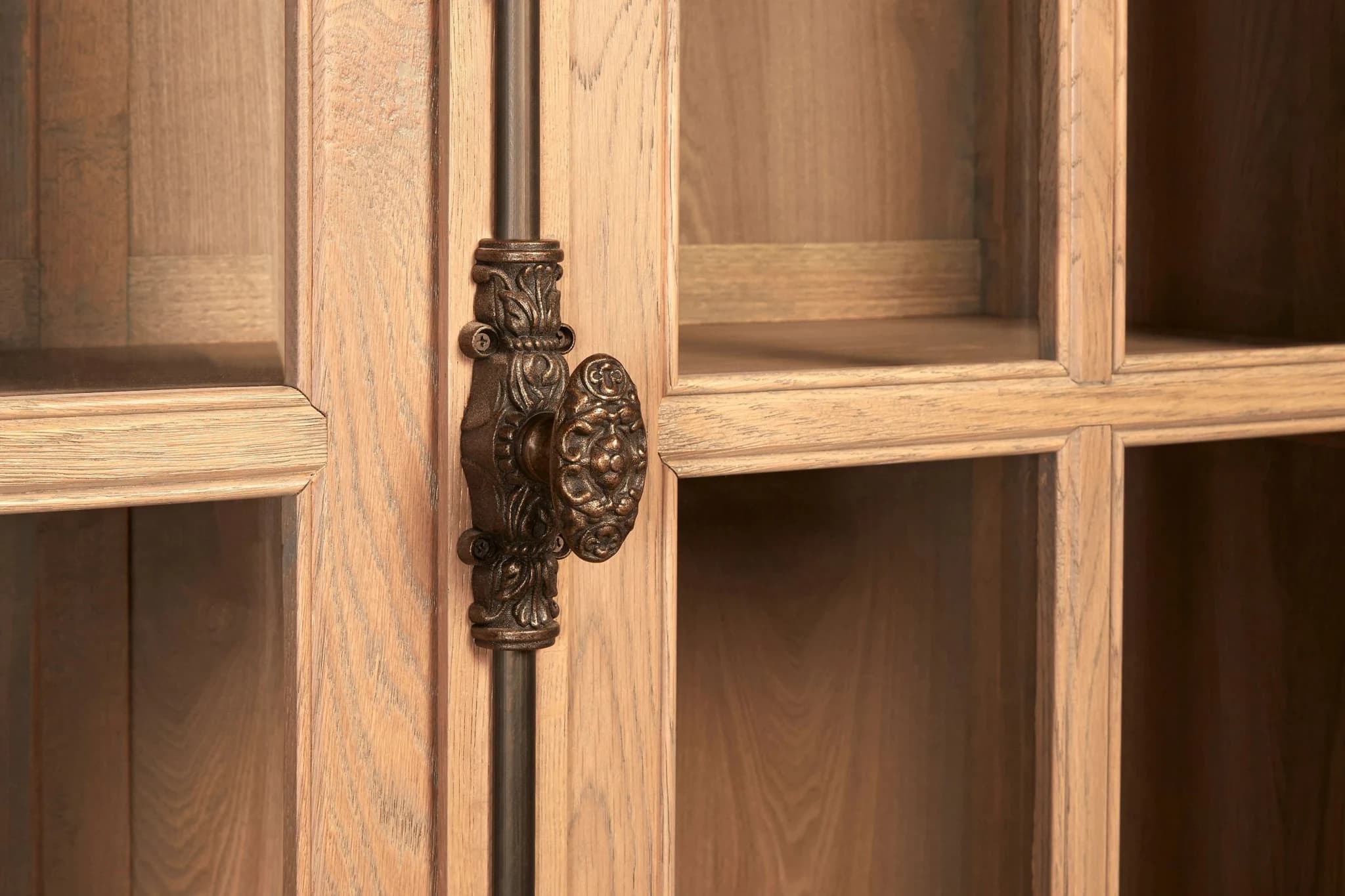 Lyon Washed Grey Finish Oak Wood Tall Cabinet - Bookcases & shelving, photo 6 of 8