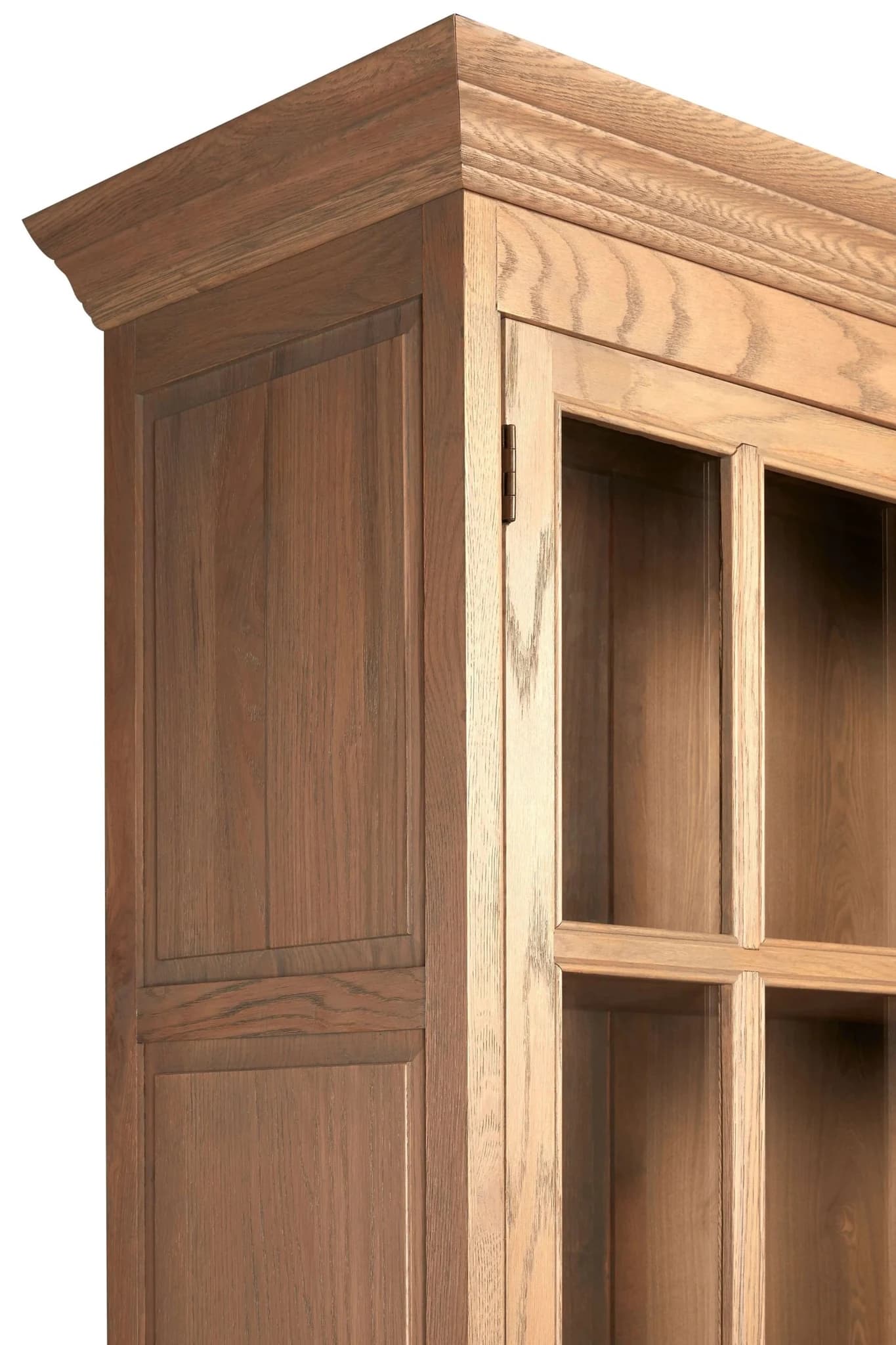 Lyon Washed Grey Finish Oak Wood Tall Cabinet - Bookcases & shelving, photo 5 of 8