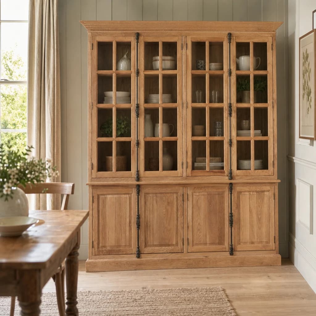 Lyon Natural Oak Wood Large Cabinet - Bookcases & shelving, photo 1 of 6