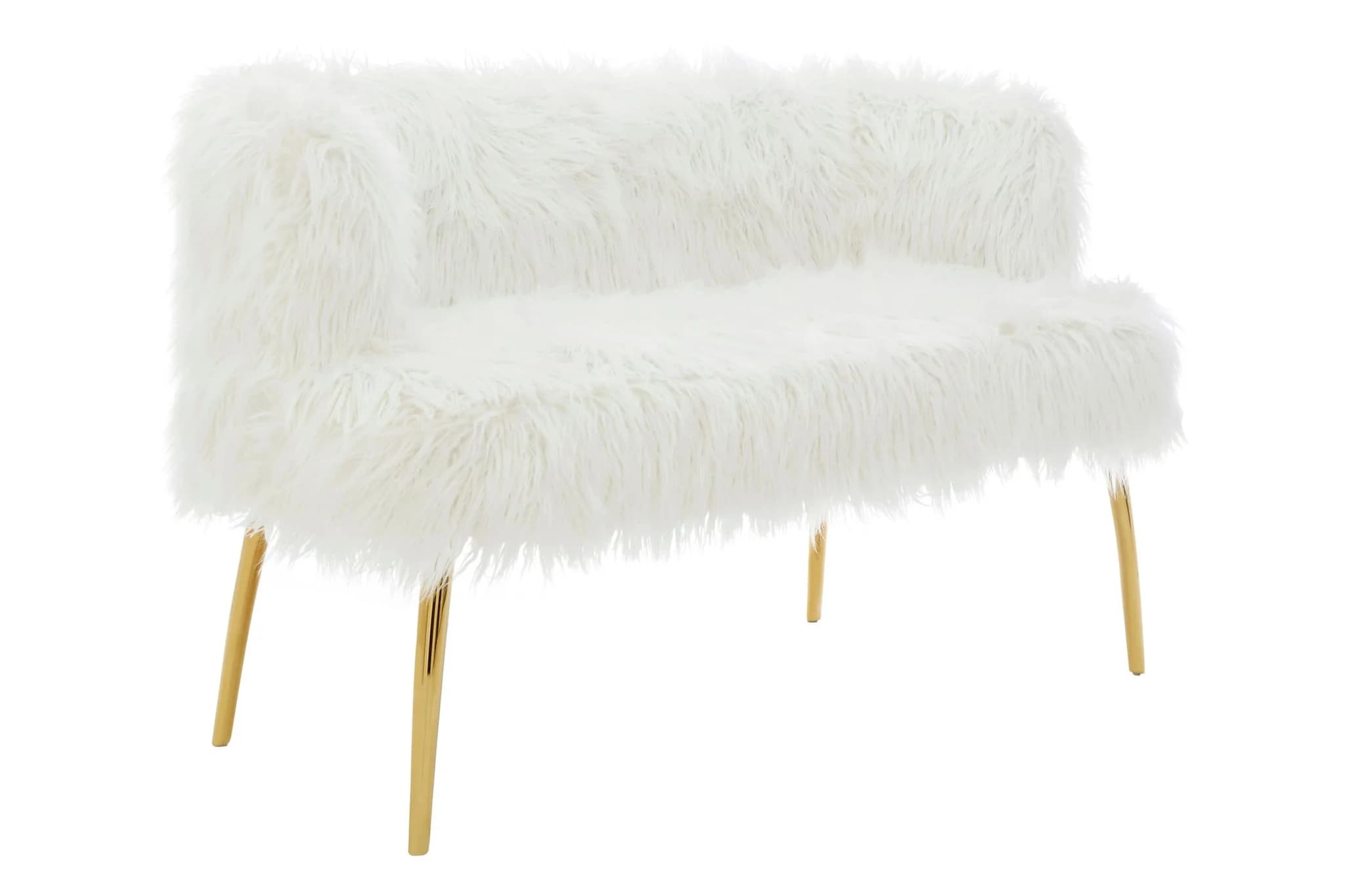 Clarence Fur Effect 2 Seater Sofa with Gold Legs - Seating, photo 6 of 8